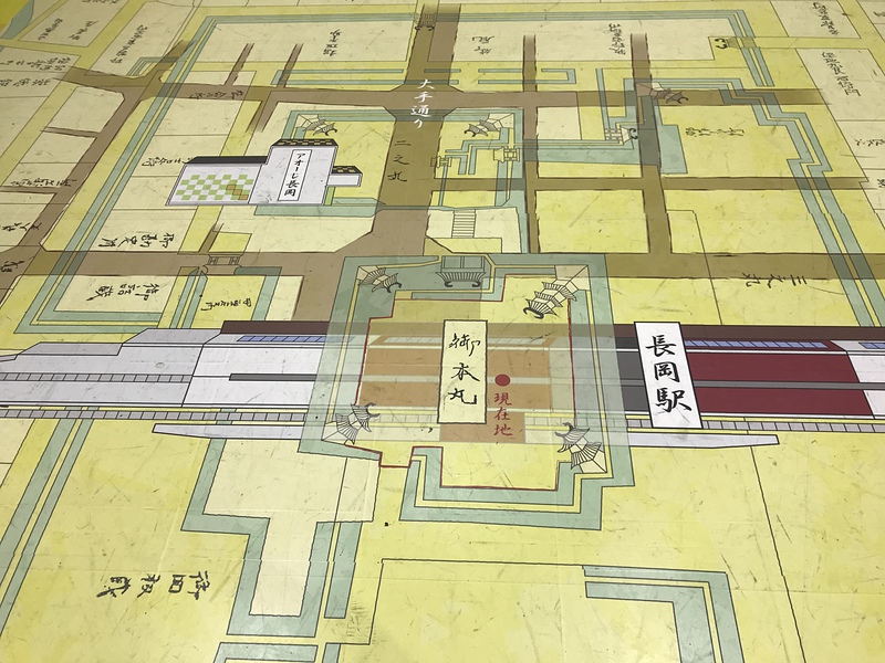 長岡城の写真：縄張り図(駅構内）［きゃぷさん］ - 攻城団