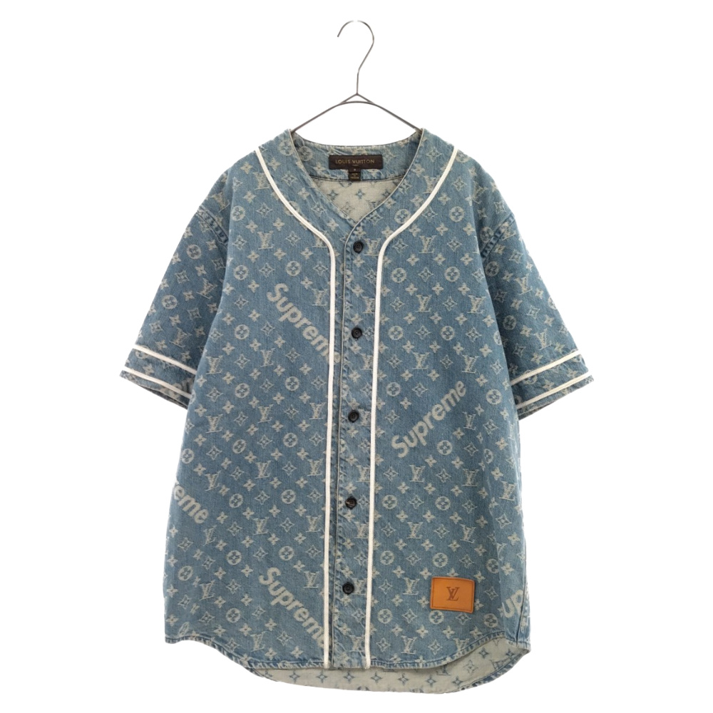シュプリーム ×LOUIS VUITTON 17AW Jacquard Denim Baseball Jersey