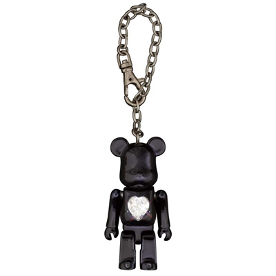 BE@RBRICK クリスタルハート メタルチャーム グロスブラックモデル