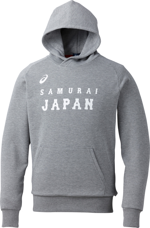 スウェットパーカー グレー杢 Lサイズ 侍JAPAN オフィシャルグッズ