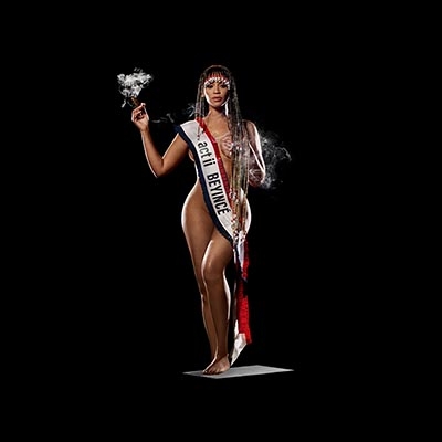 Beyonce-ビヨンセとリア―ナの直筆サイン入りのオリジナル・カラー写真