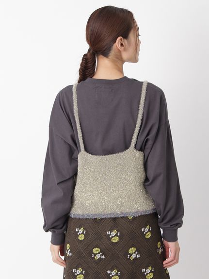 LA PEAU DE GEM シャイニングフェザーニットキャミ LA PEAU DE GEM