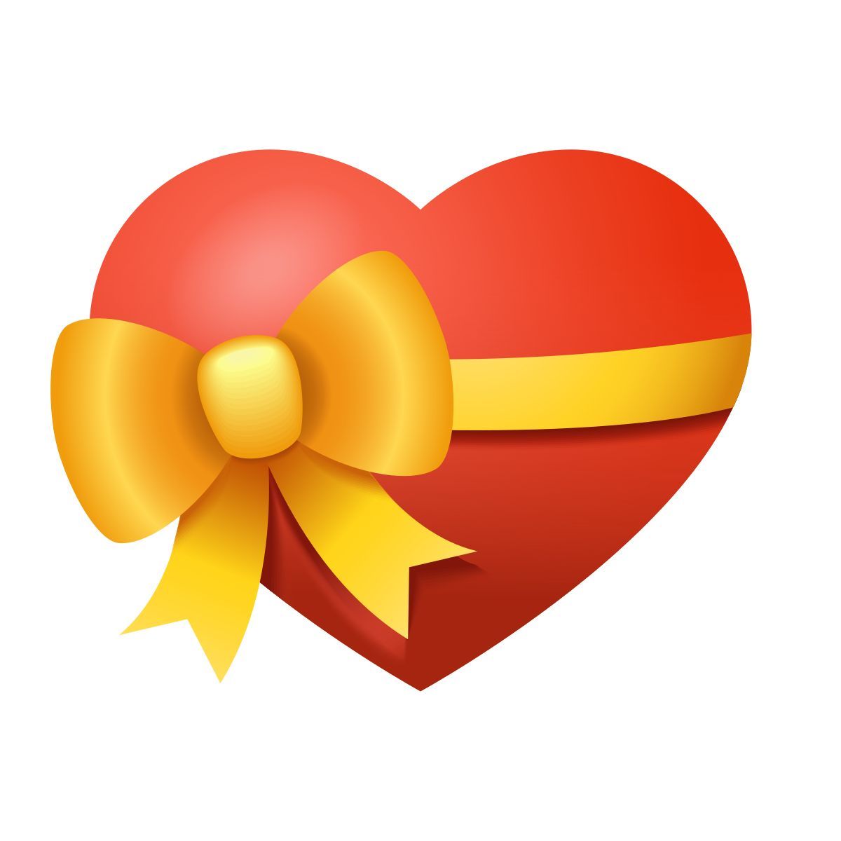 PNGとSVGの リボン付きハート 絵文字アイコン
