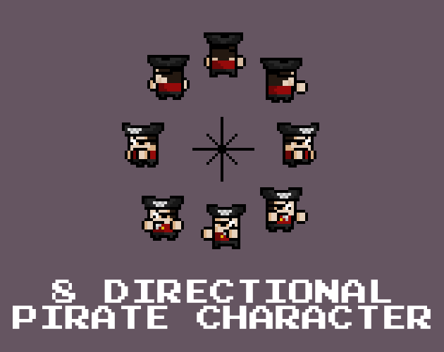 8-Direction Pixel Art Pirate character sprites by Tiki-Ted