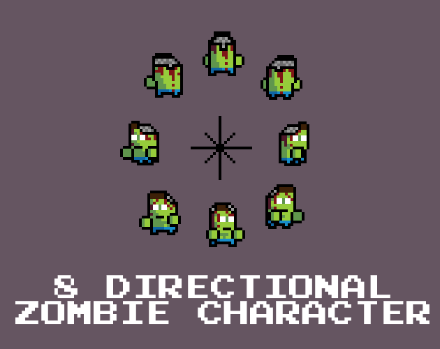8-Direction Pixel Art Zombie character sprites by Tiki-Ted