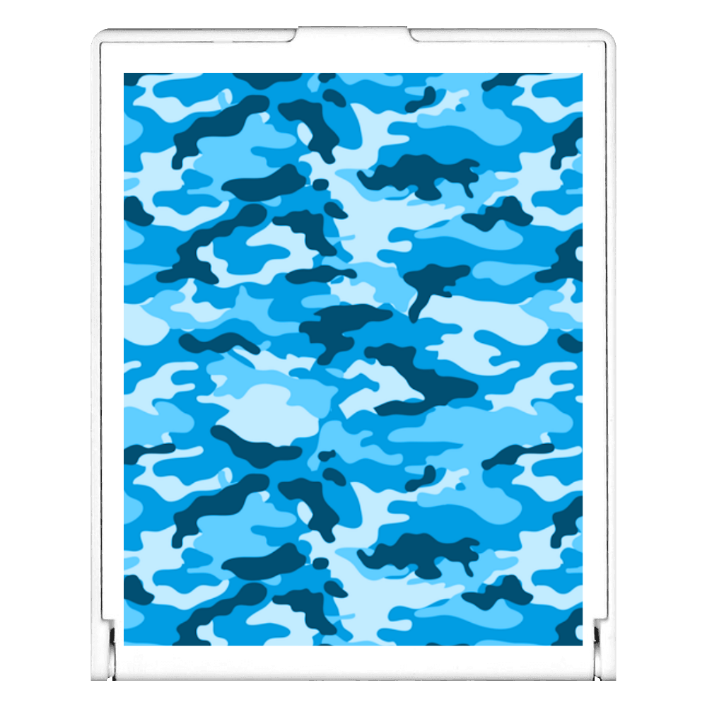 ブルーの迷彩柄スクエアミラーの商品購入ページ｜クリエイターの