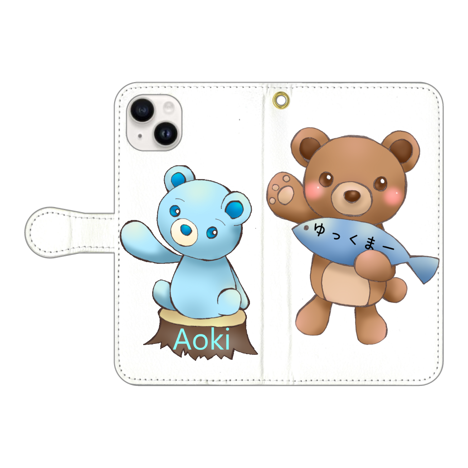 WクマiPhone15 Plus 手帳型スマホケースiPhone15 Plus 手帳型