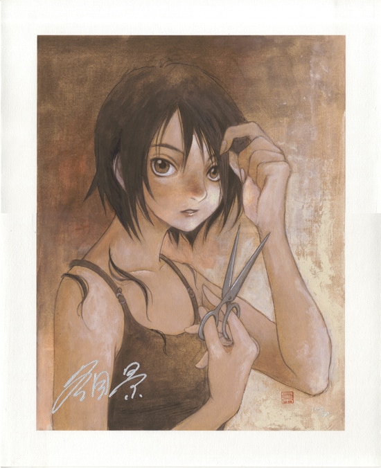 冬目景直筆サイン入りカラー複製イラスト「羊のうた」（NB-1463）