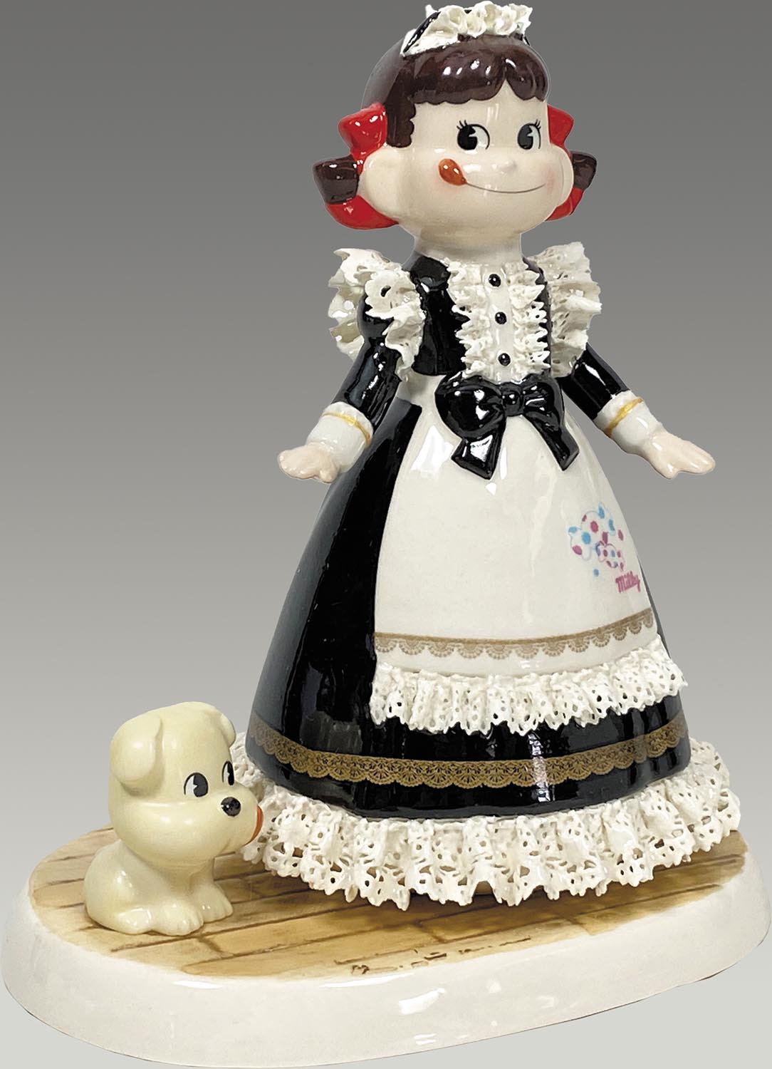 1344］ 不二家 ペコちゃんレースドール メイド服&DOG