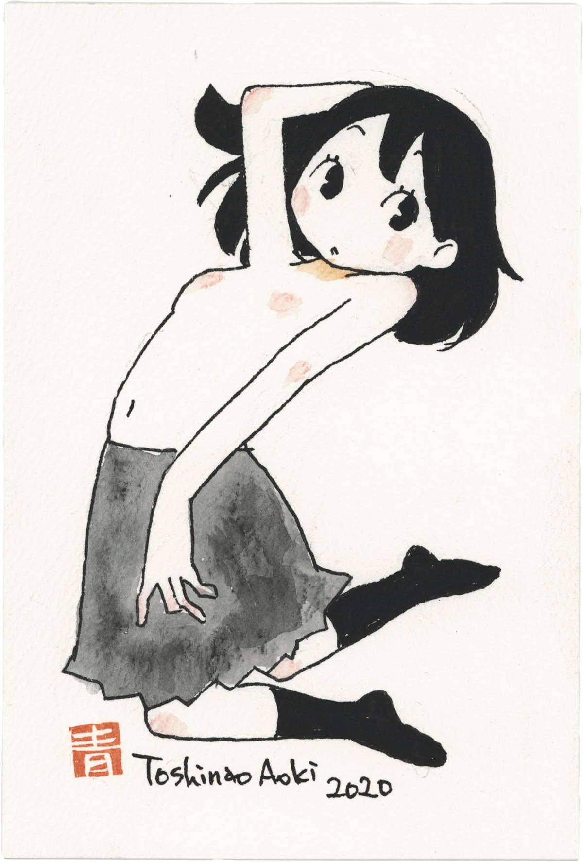 3110] 青木俊直 直筆イラスト