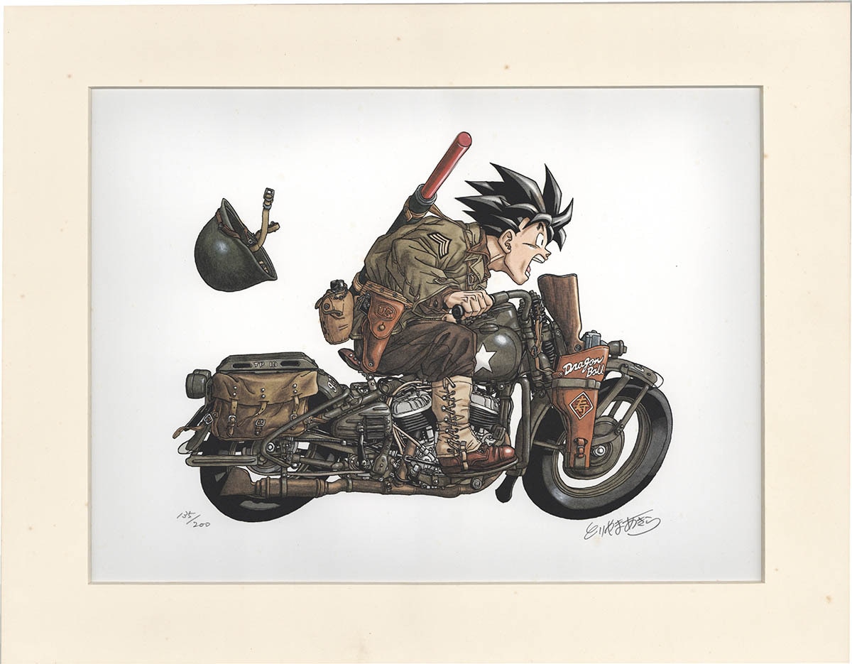 6404] 鳥山明 直筆サイン入りカラー複製イラスト 「ドラゴンボール」