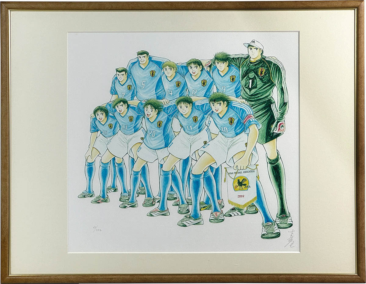 3135] 高橋陽一 直筆サイン入りカラー複製イラスト 「キャプテン翼」