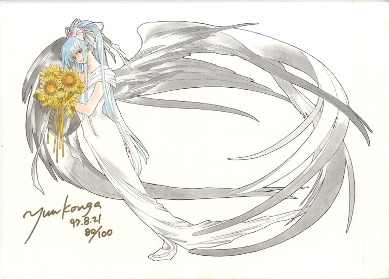 高河ゆん 直筆サイン入りカラー複製イラスト