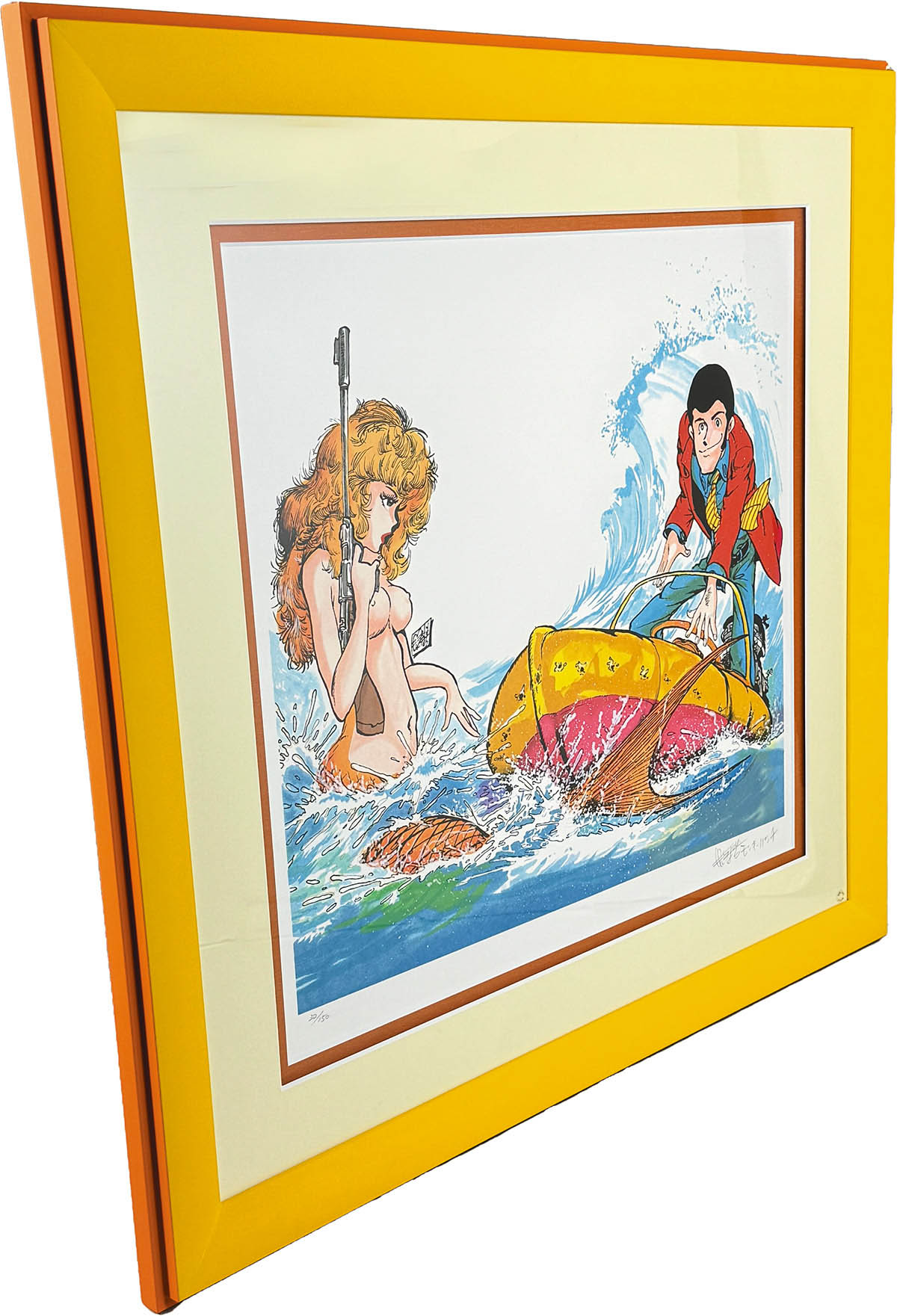 2051] モンキー・パンチ 直筆サイン入りシルクスクリーン「ルパン三世