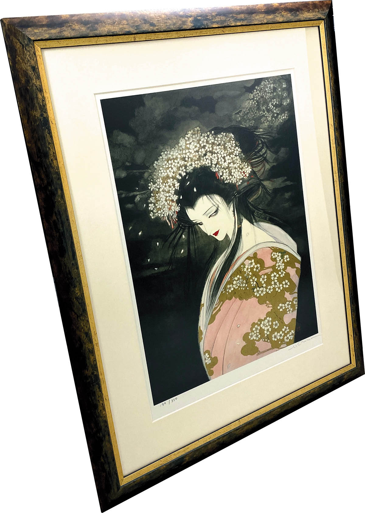 天野喜孝 「桜姫」 ミクスドメディア 直筆サイン・エディション・作品