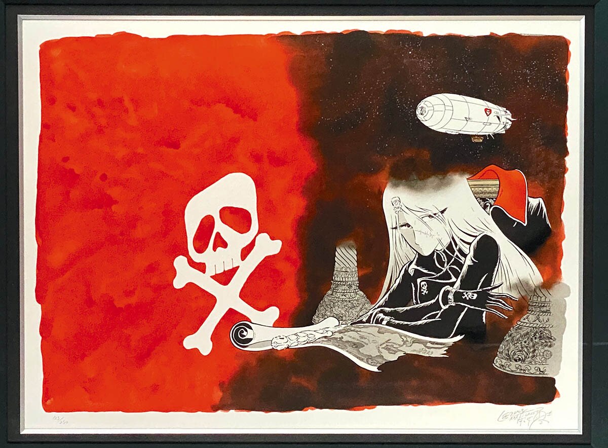 2835] 松本零士 直筆サイン入りシルクスクリーン「エメラルダス伝説」