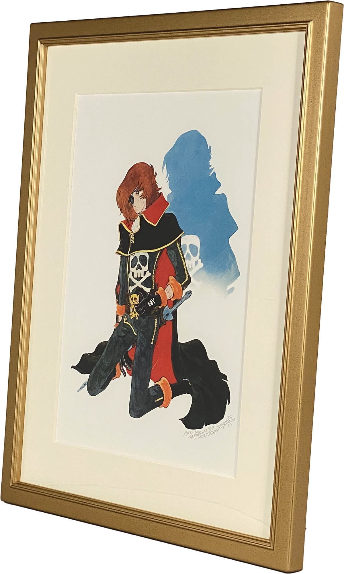 2833] 松本零士 直筆サイン入りカラー複製イラスト「宇宙海賊