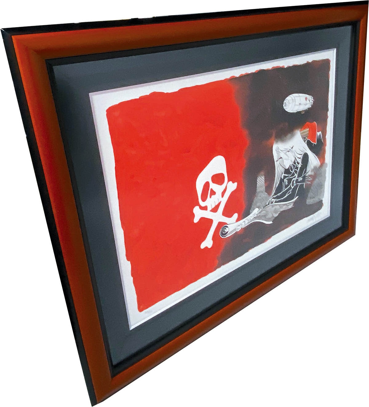 2835] 松本零士 直筆サイン入りシルクスクリーン「エメラルダス伝説」