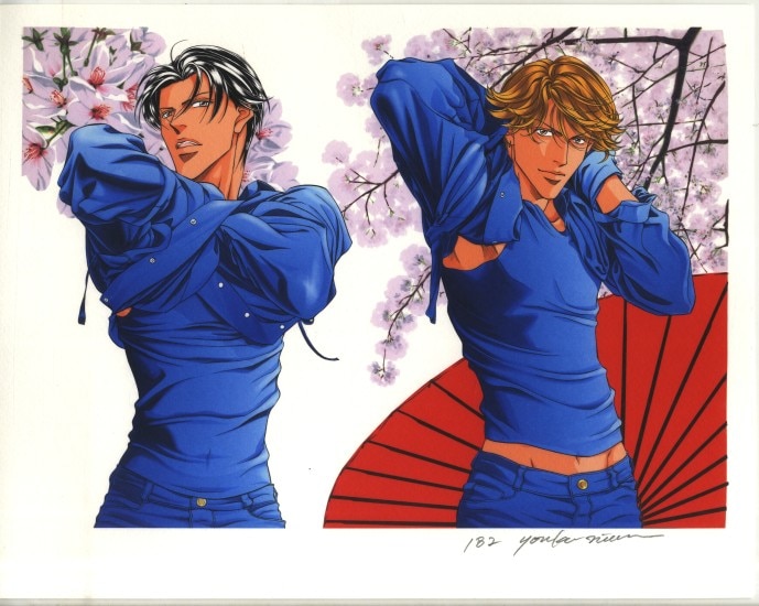 新田祐克 直筆サイン入りカラー複製イラスト「春を抱いていた」