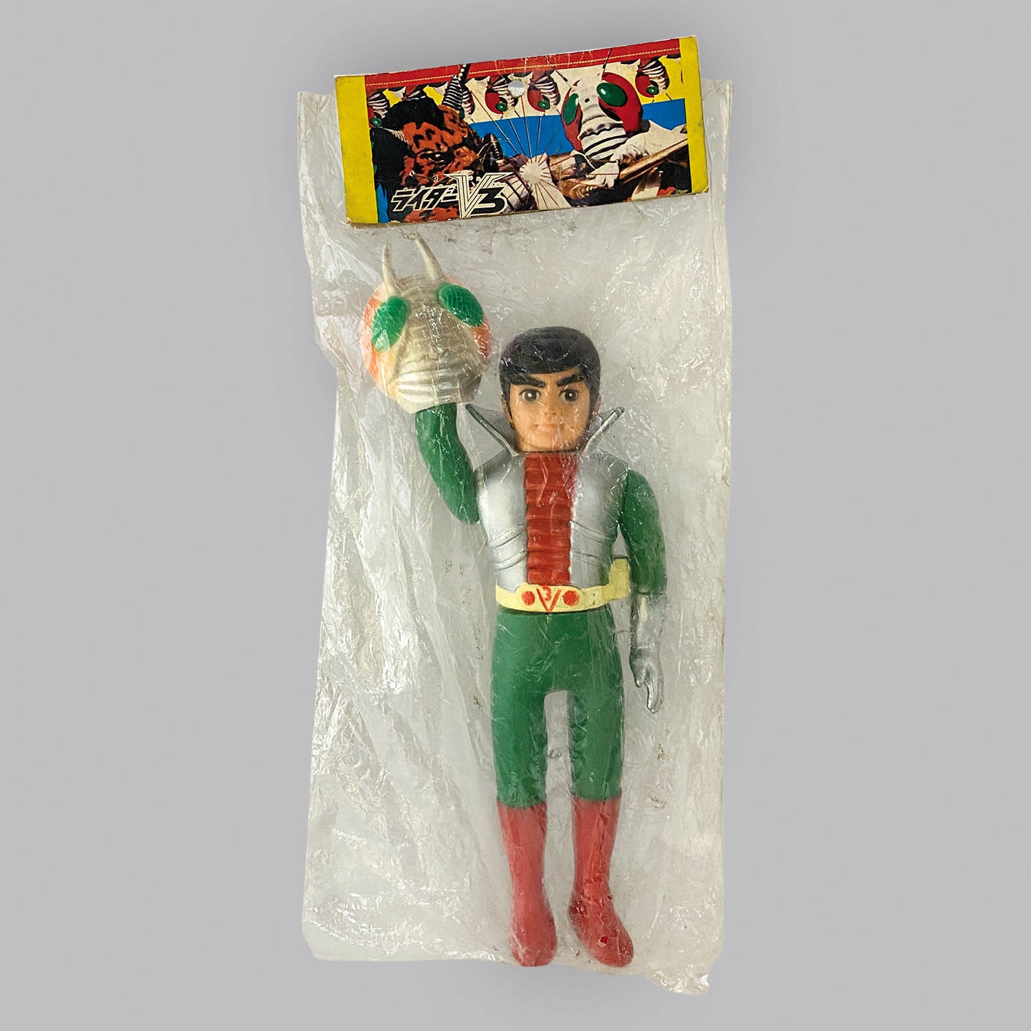 1134] 無版権 仮面ライダーV3 スタンダードサイズソフビ 面取れ