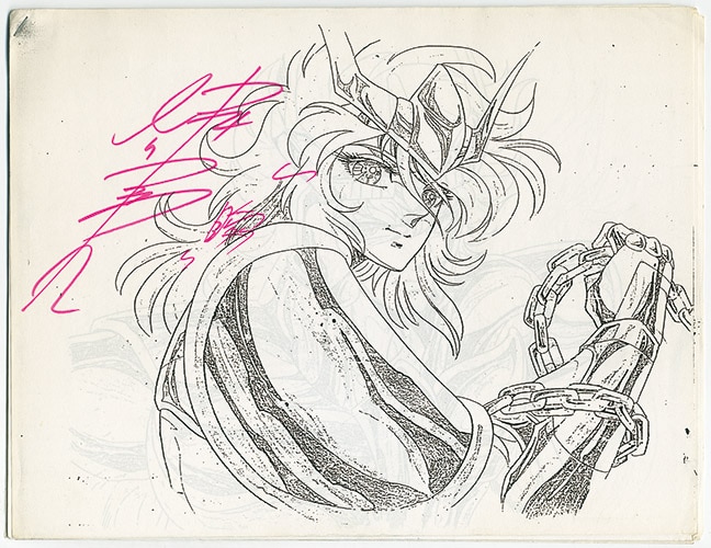 堀川りょう・鈴置洋孝 直筆サイン付「聖闘士星矢」アニメ原画 (プリント)