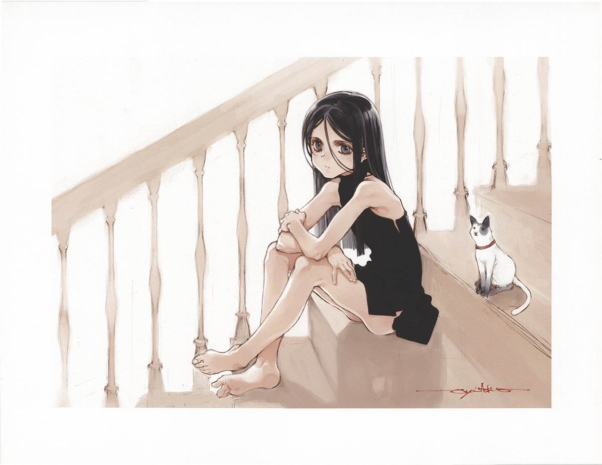 3154] 大槍葦人 直筆サイン入りカラー複製イラスト