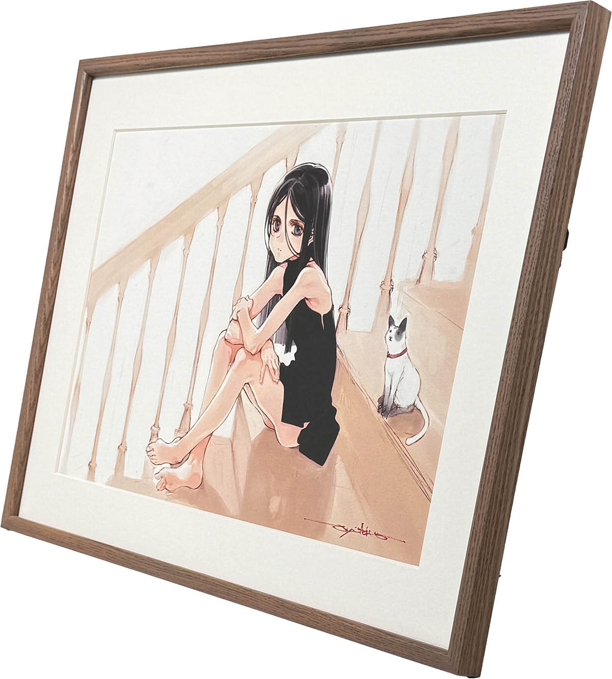 3154] 大槍葦人 直筆サイン入りカラー複製イラスト