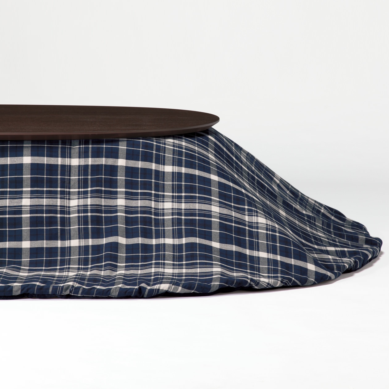 無印良品 こたつふとん・フランネル・楕円形／ネイビーチェック - 通販