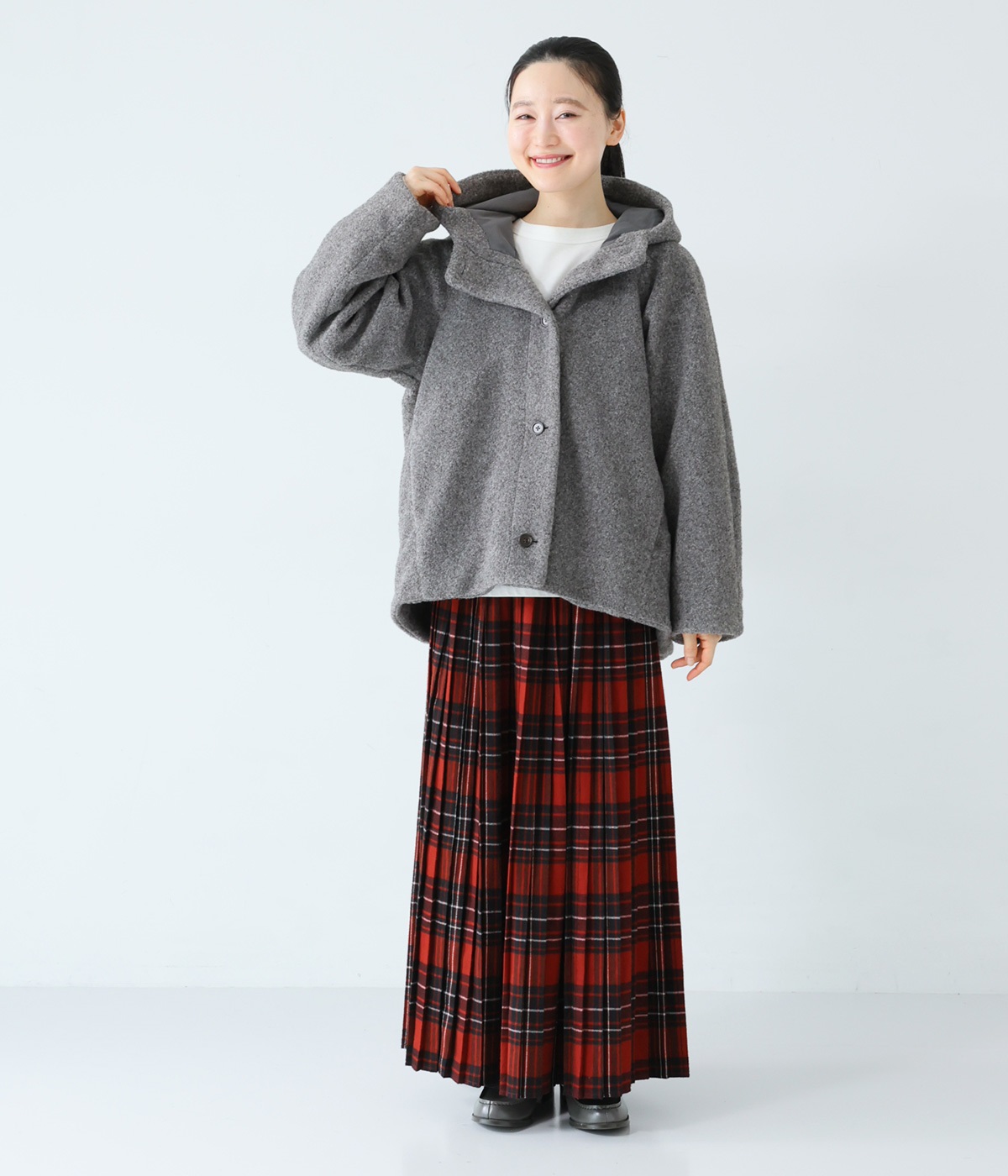 ブークレ フードショートコート｜&yarn（アンドヤーン）の商品詳細