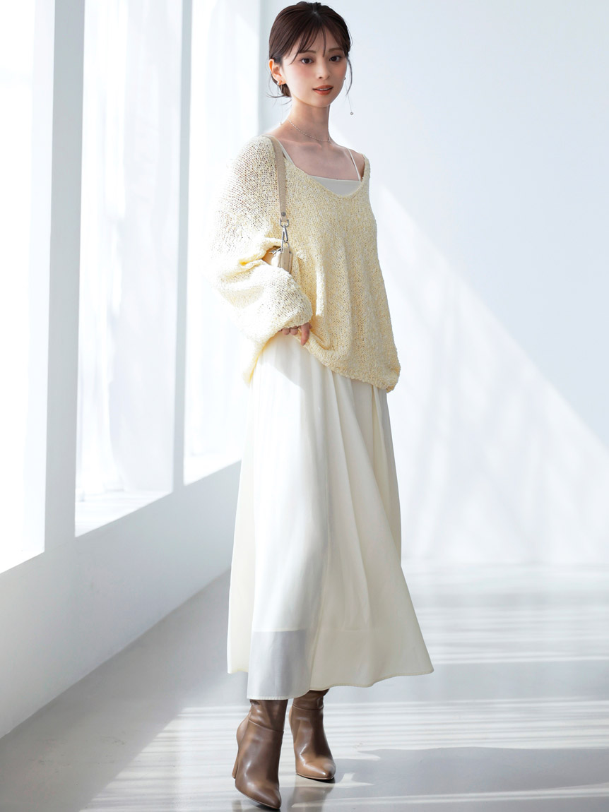 スラブニットセットワンピース(マキシ・ロングワンピース)｜ワンピース