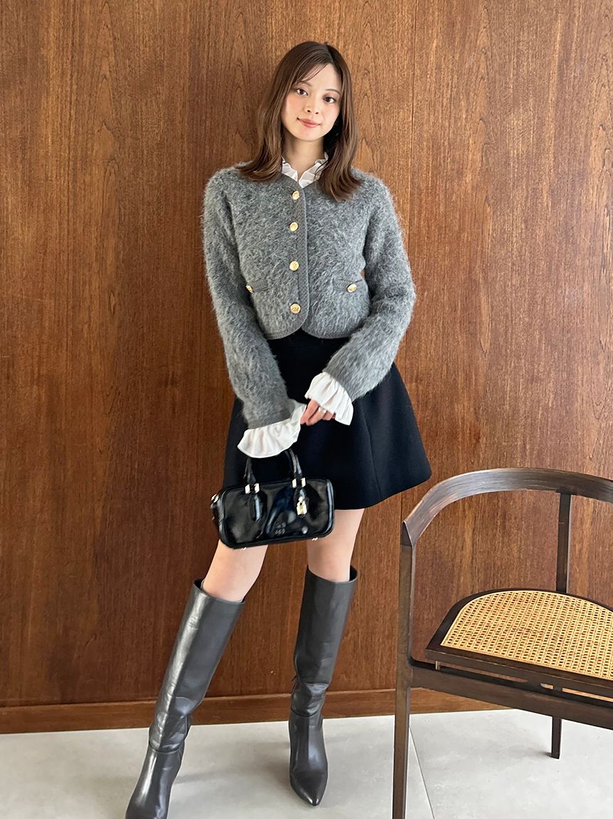 ファーライクフリルニットジャケット(ジャケット)｜アウター｜SNIDEL