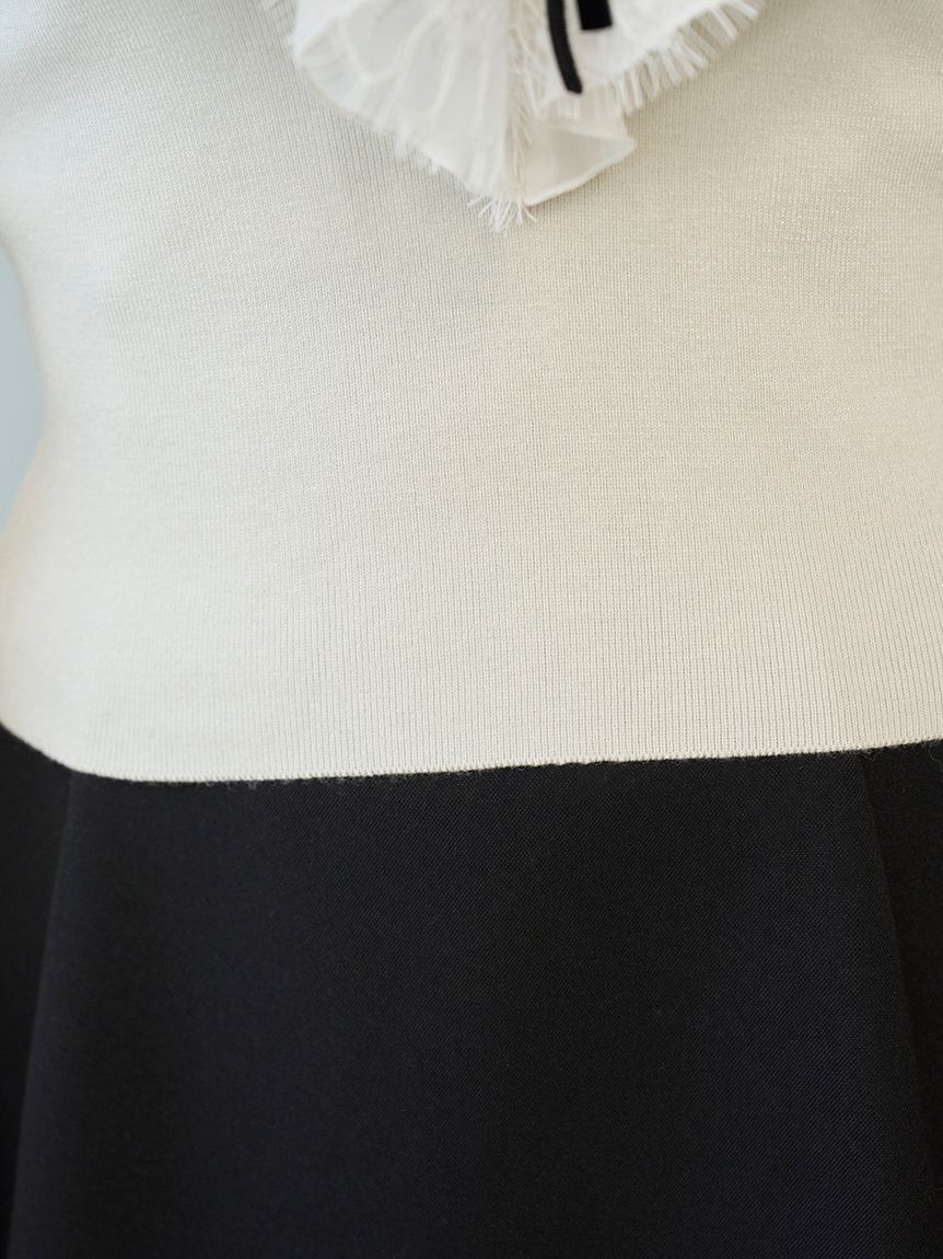 Sustainableレイヤードラッフルニットプルオーバー(ニット)｜トップス