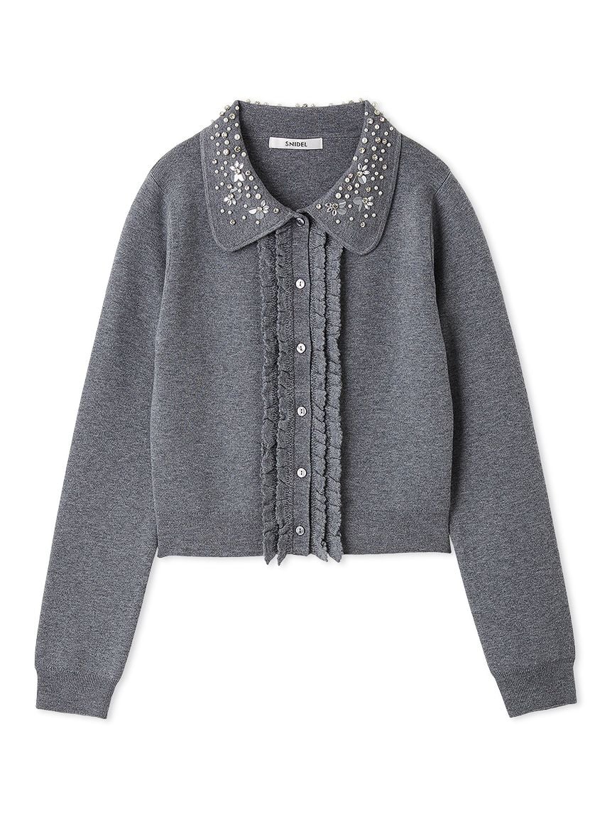 WEB限定】ビジューカラーニットカーディガン(カーディガン)｜トップス