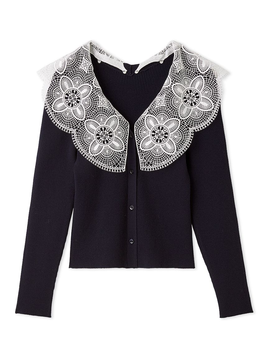 エンブロイダリーカラーニットトップス(ニット)｜トップス｜SNIDEL