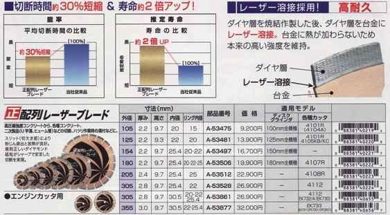 マキタ 105mm正配列レーザーブレード コンクリート用ダイヤ A-53475