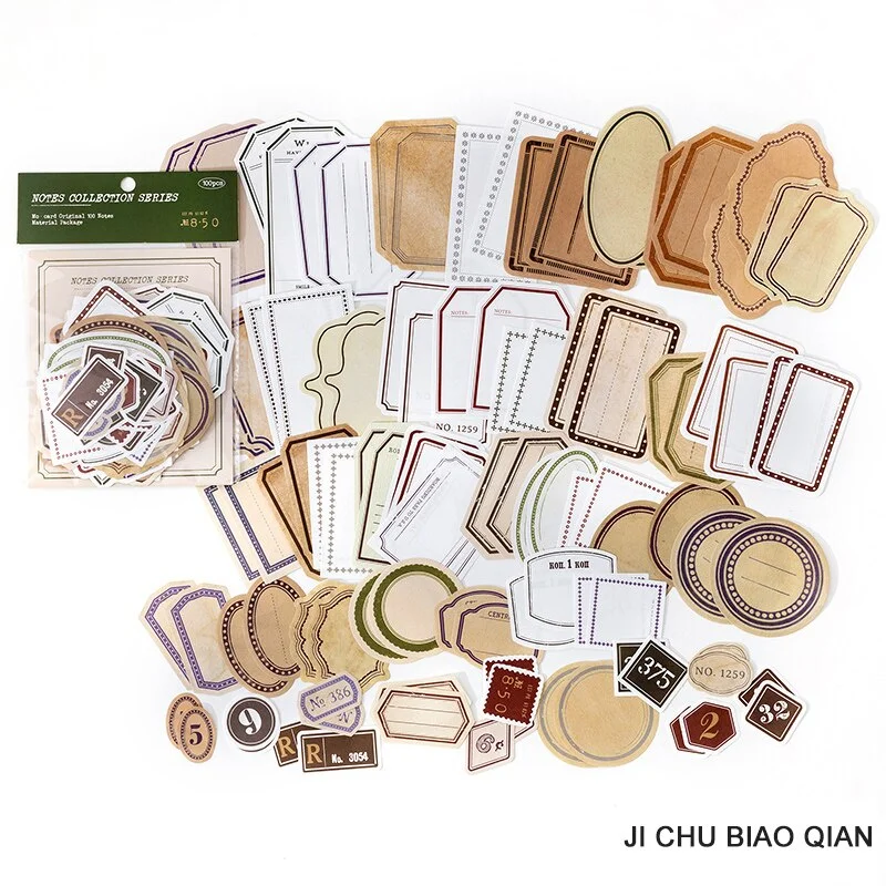 JOURNALSAY 100枚入り ヴィンテージジャーナル コラージュ素材パック