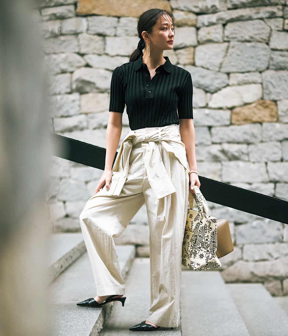 40代が気になるヒップラインにも強い！中越典子さんが着こなす【パンツ