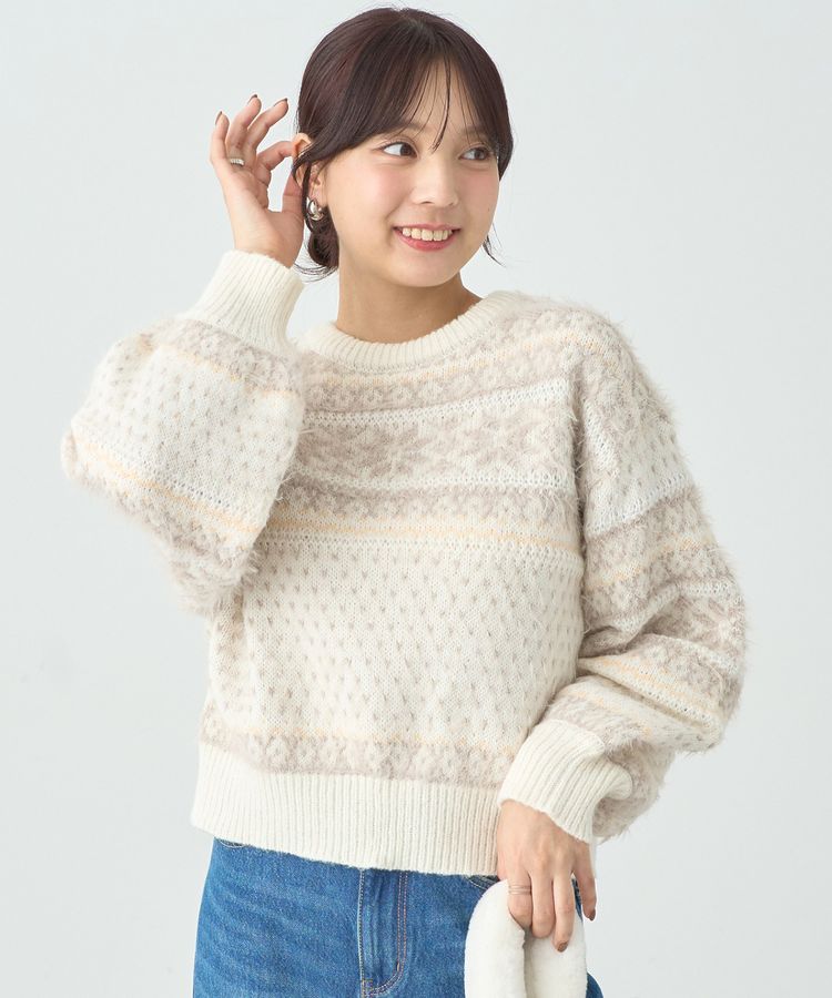 フェザーヤーンノルディックプルオーバー/earth music&ecology（アース