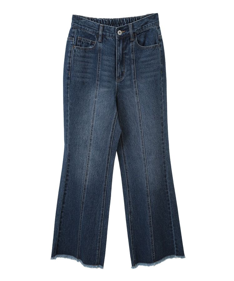 フロントシームセミフレアデニムパンツ/earth music&ecology（アース