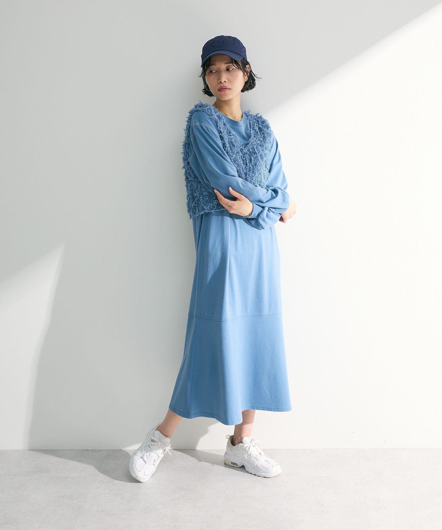 SET2点ベスト+配色ステッチワンピース/Green Parks（グリーン パークス