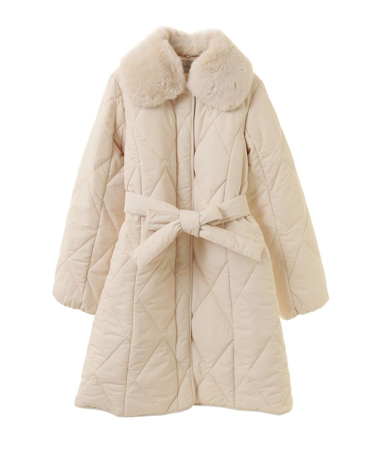 ファー衿ダイヤキルト中綿コート/Green Parks（グリーン パークス）の