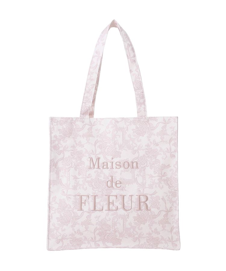 フラワーガーデンロゴ刺繍スクエアトート/Maison de FLEUR（メゾン ド