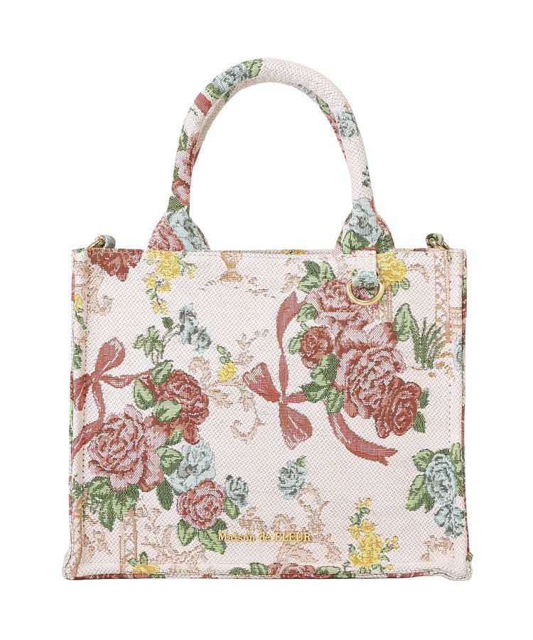 フラワーガーデン柄ゴブラン2Wayスクエアトート/Maison de FLEUR