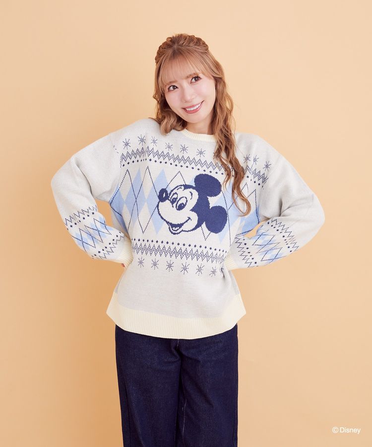 ミッキー/ミニー/アーガイルニットプルオーバー/Areeam（アリーム）の