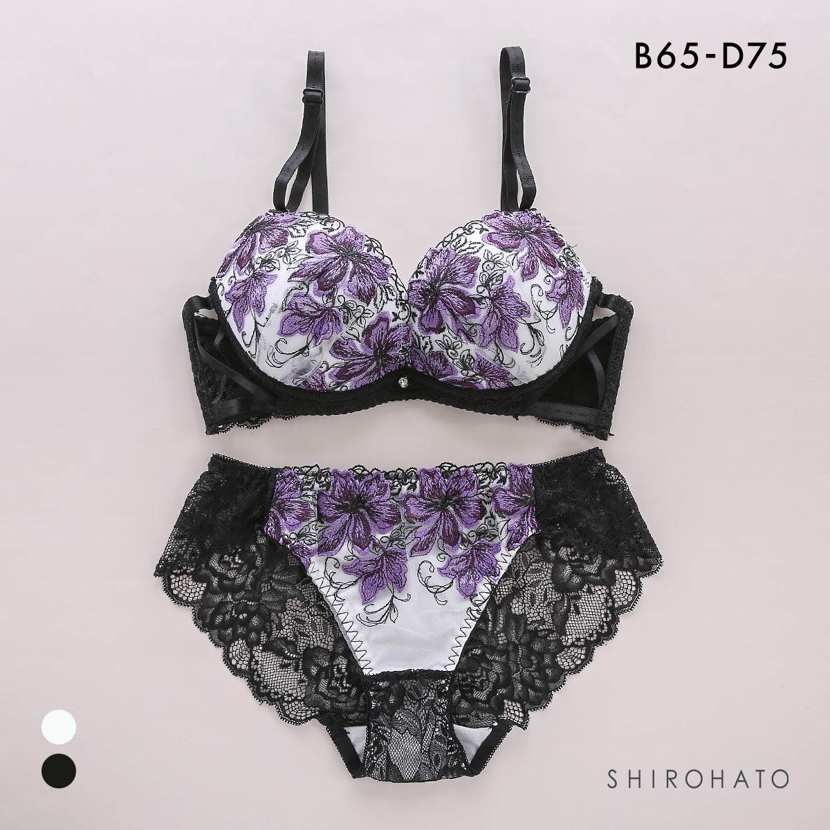 ピュアシェリ レーシーサイドクロス ブラセット ABCD ブラジャー