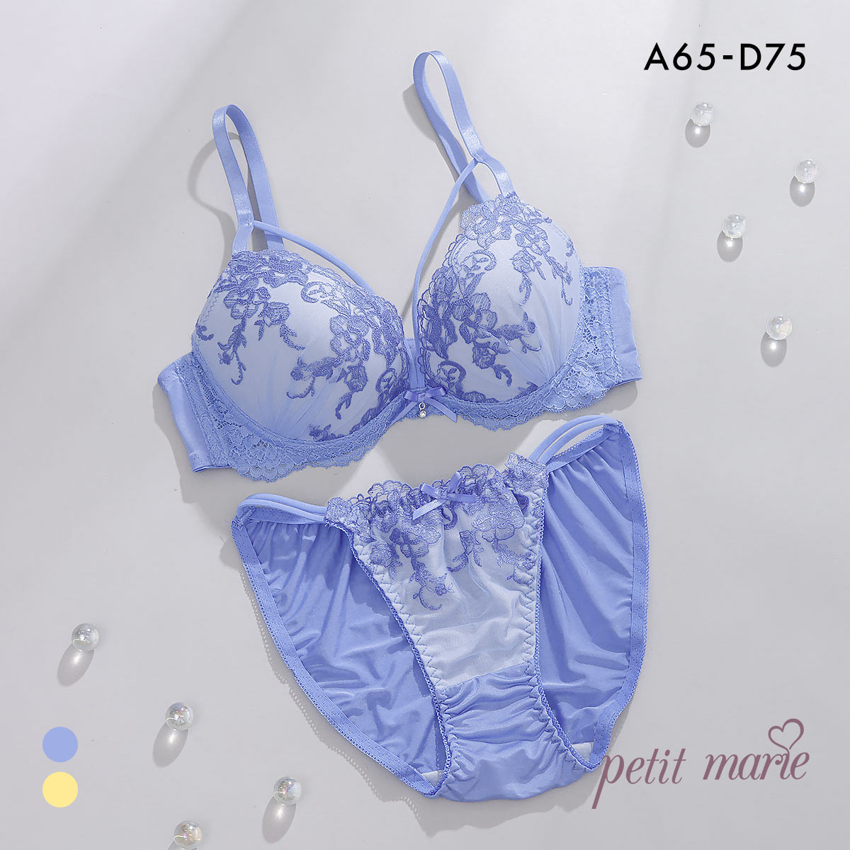 プチマリー フラワーレースコード ブラセット ABCD ブラジャー