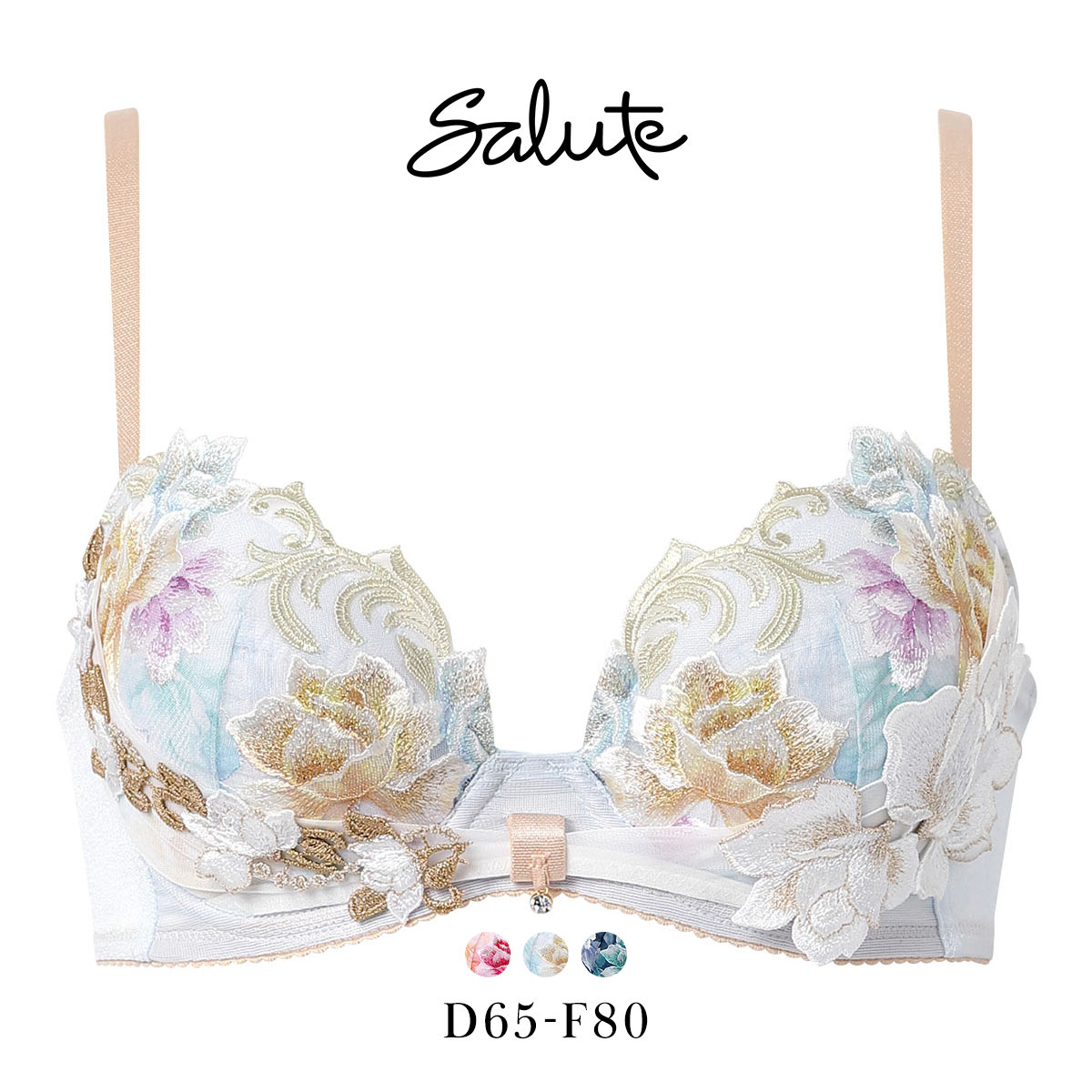 ワコール サルート 26グループ 26G リボンブラ ブラジャー DEF 谷間