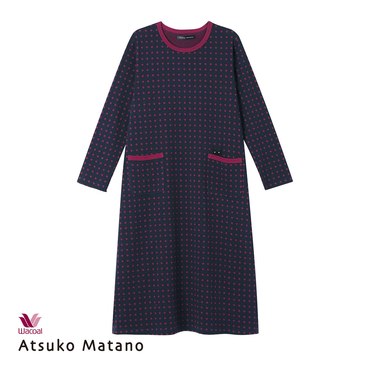 ワコール マタノアツコ ワンピース ルームウェア パジャマ ドット 綿