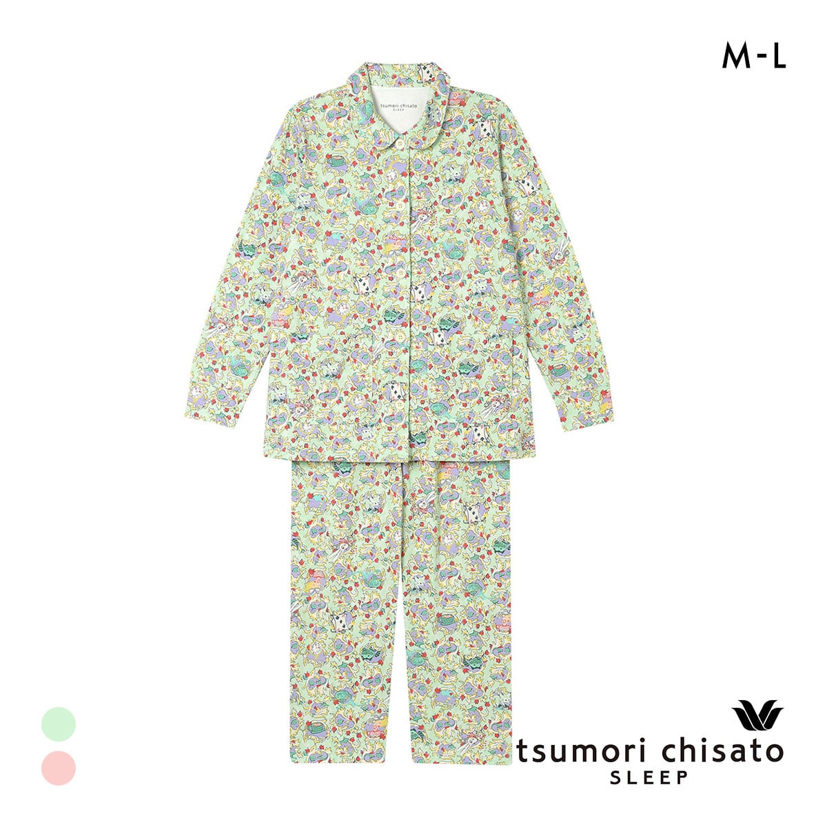 ワコール ツモリチサト 不思議の国 シャツパジャマ 長袖 上下セット