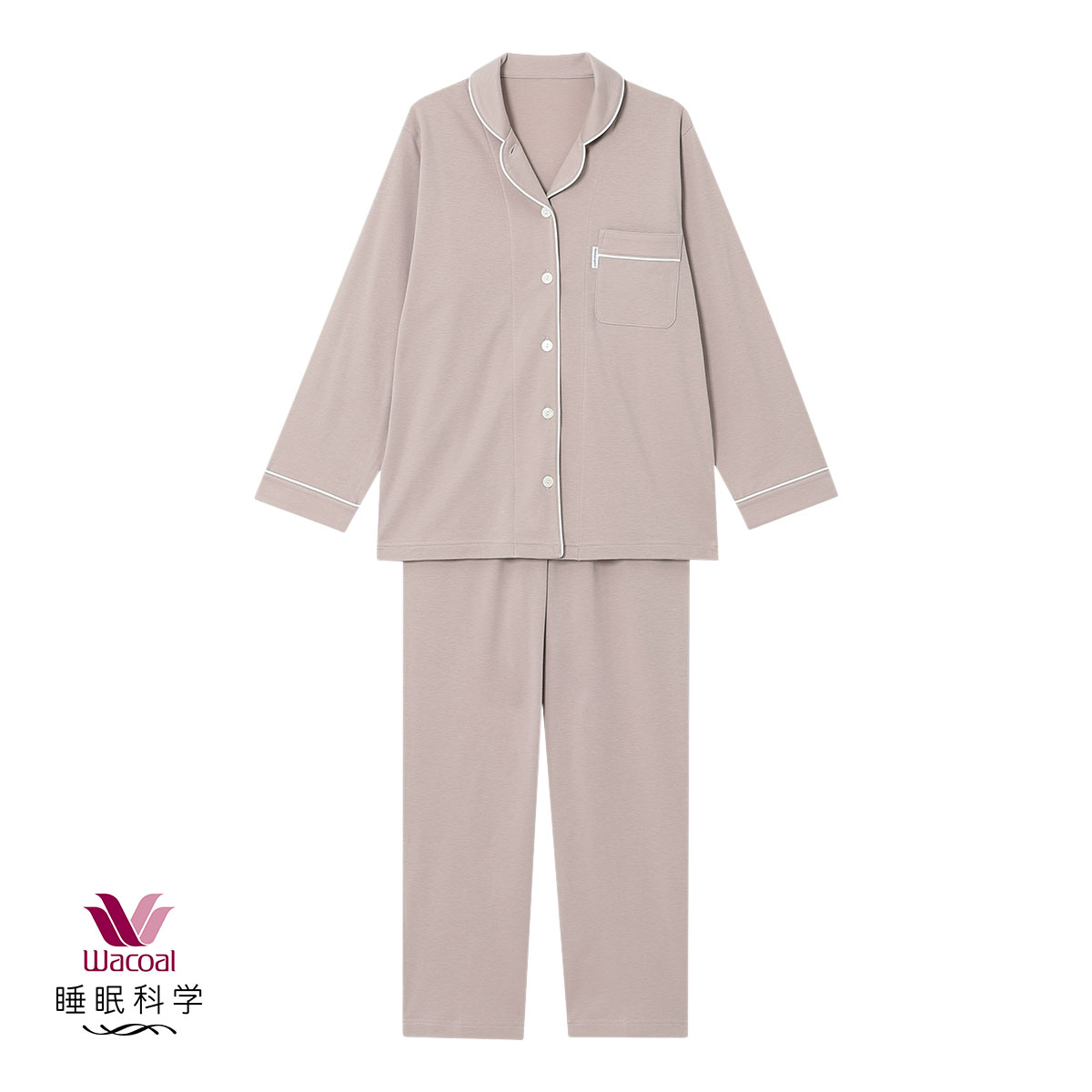 ワコール Wacoal 睡眠科学 シャツパジャマ 綿100％ なめらかで